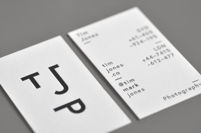 tim jones photographer business card