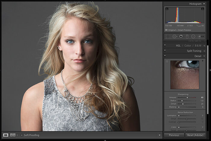 Sharpening Women's Skin in Lightroom