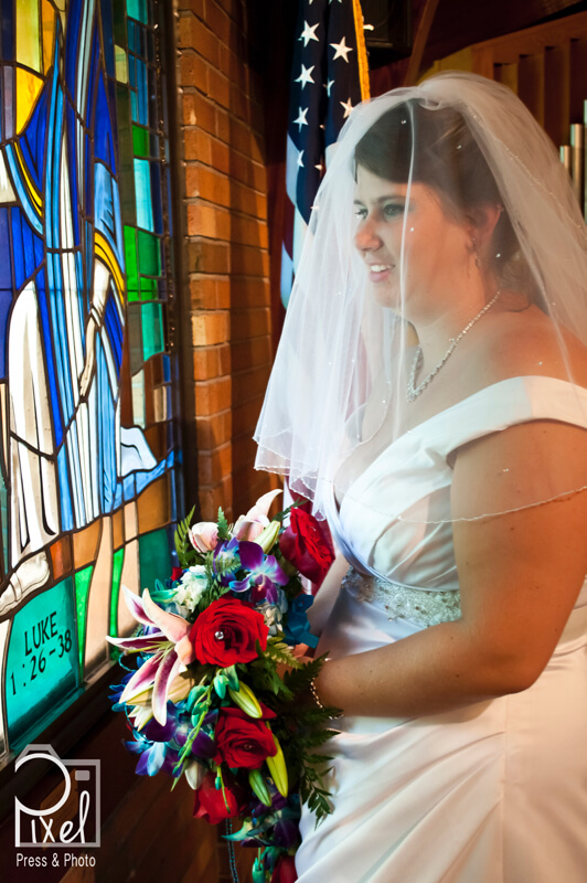 wedding window portrait