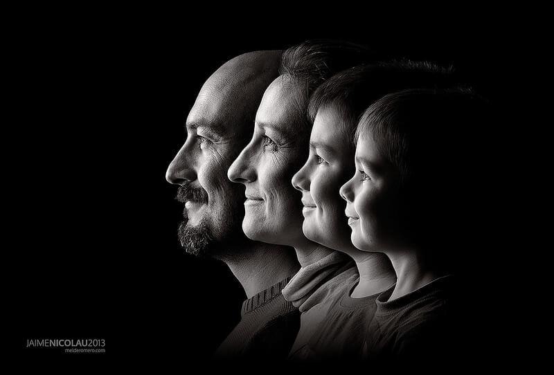 family portrait black and white