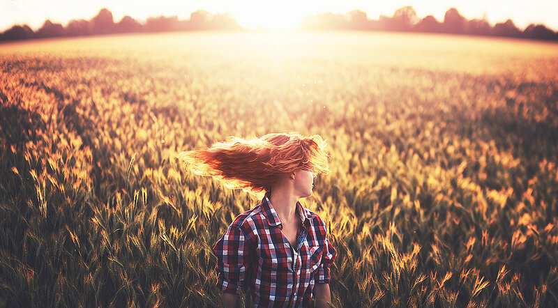 portrait in field