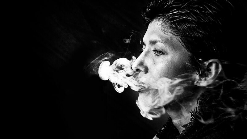 cigarette smoke portrait