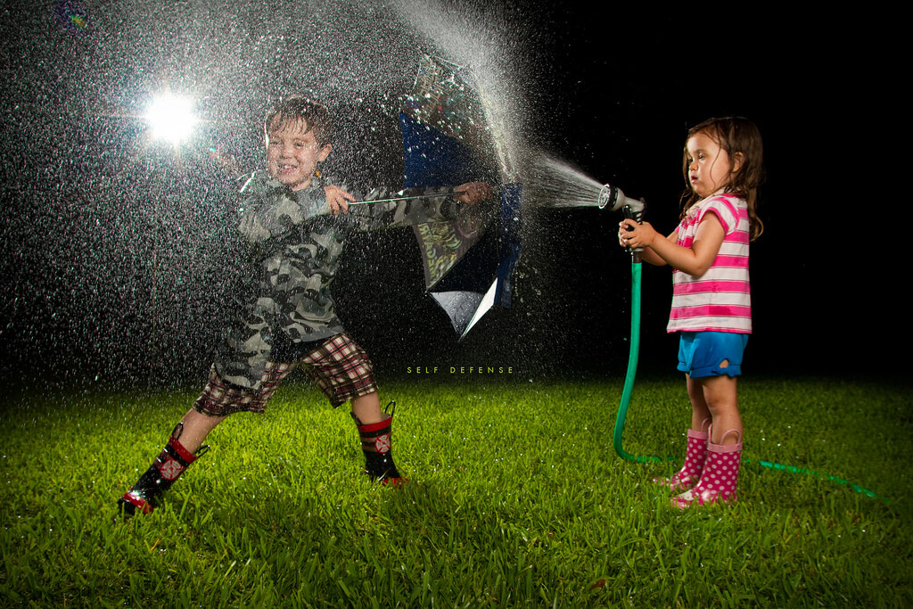 water hose portrait