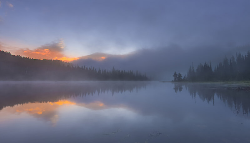 Foggy Morning Reflection Lake, Mt Rainier NP