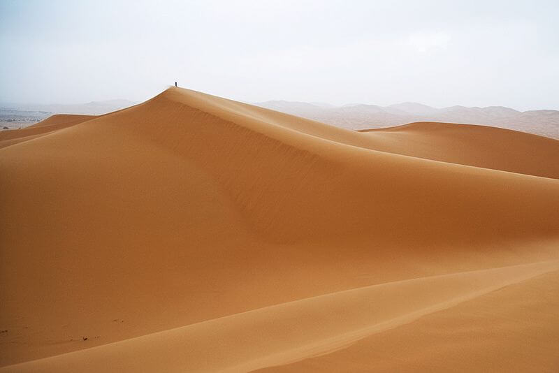 Walking on Erg Chebbi, Morocco