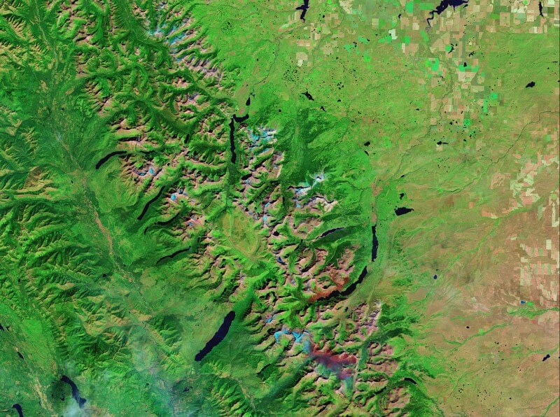 Melting glaciers in Glacier National Park, Montana after