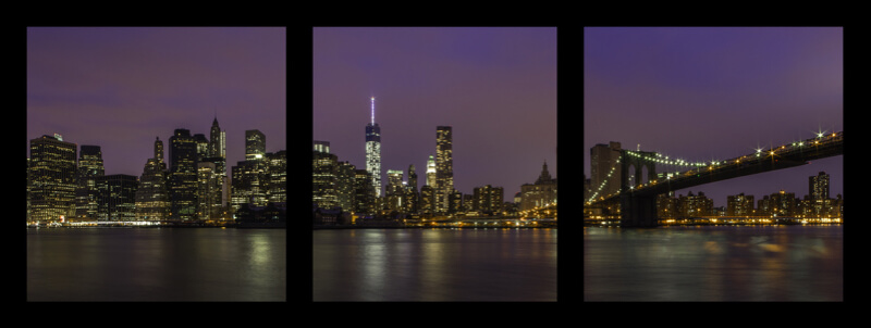 JR Wheatley - Manhattan Skyline from Brooklyn Bridge Park - Triptych