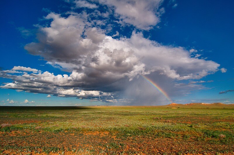 storm with rainbow