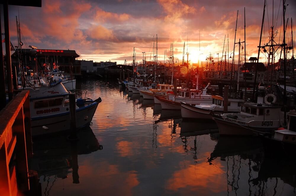 Vincent Lock - sun setting at the fisherman's wharf