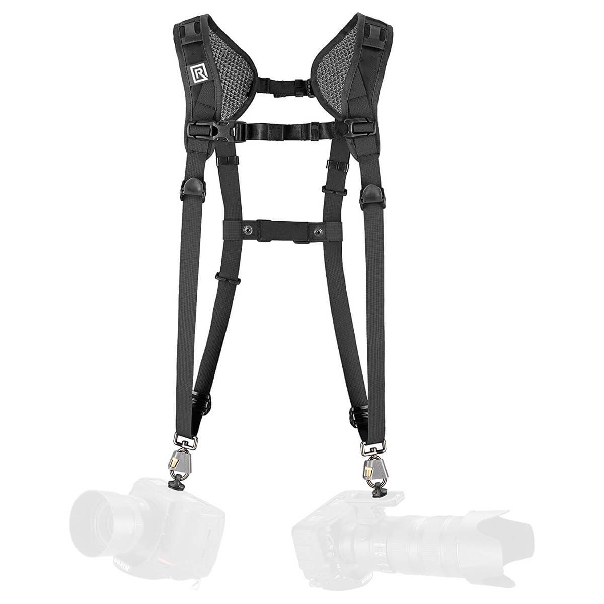 black rapid breathe double camera harness