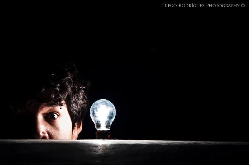 light bulb portrait