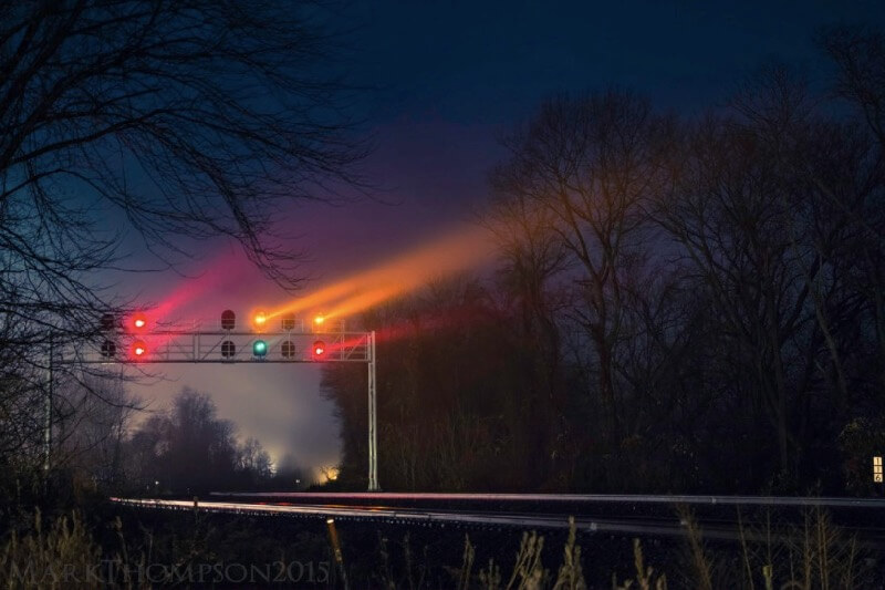 traffic light long exposure