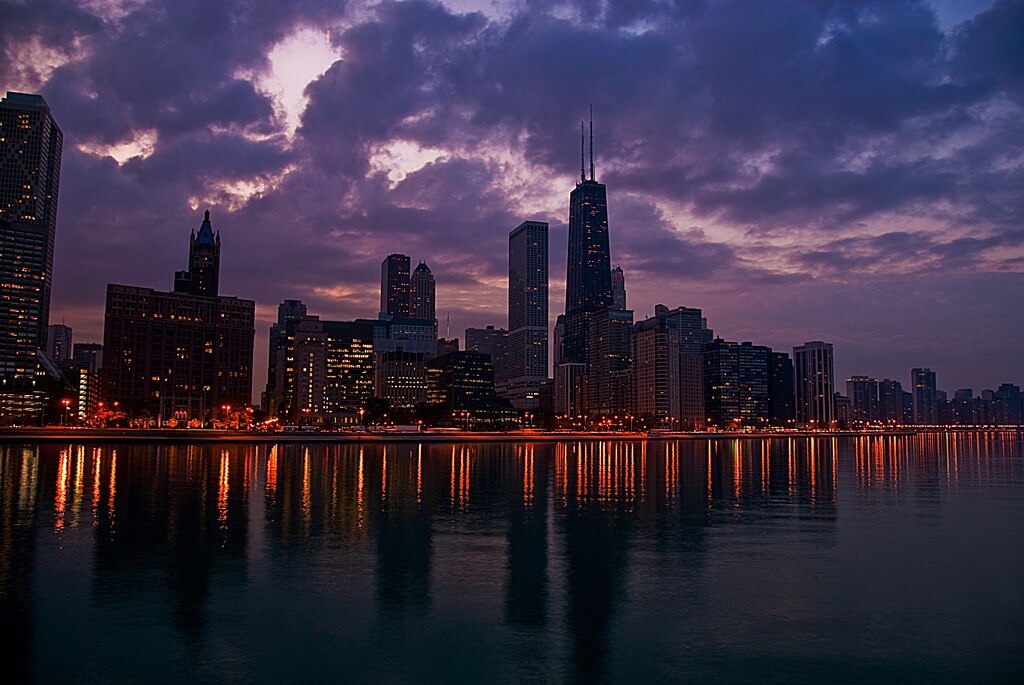 Chicago night skyline