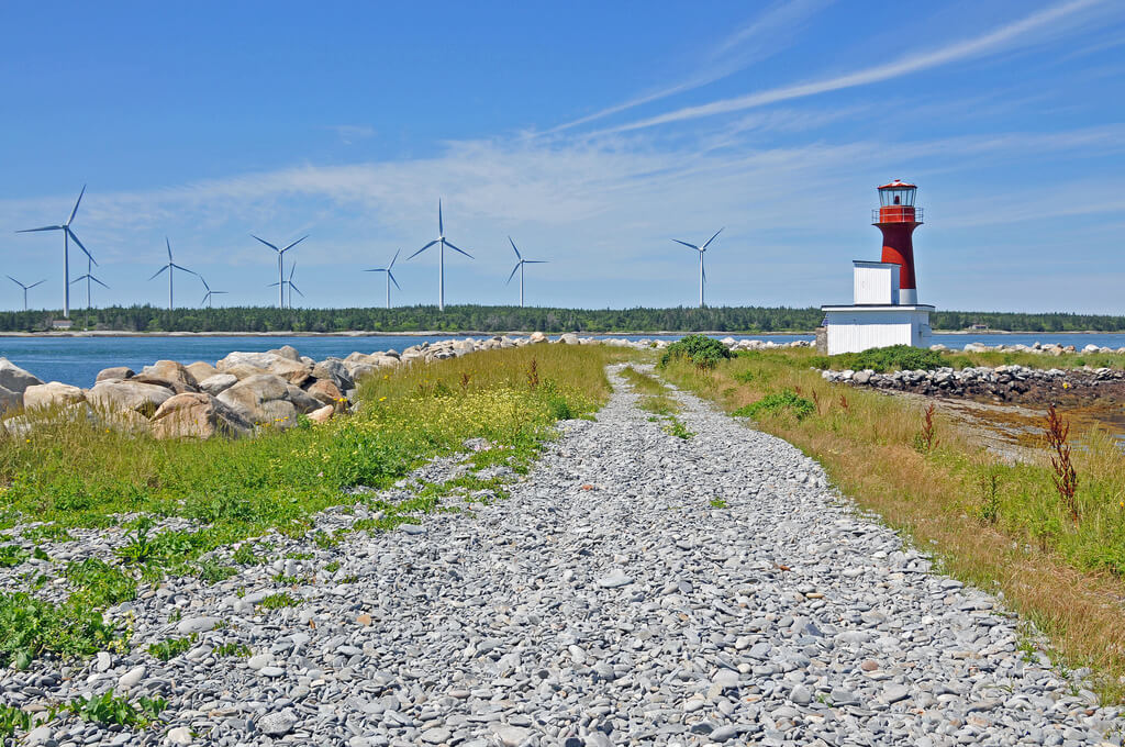 Dennis Jarvis - Pubnico Harbour Lighthouse and Wind farm