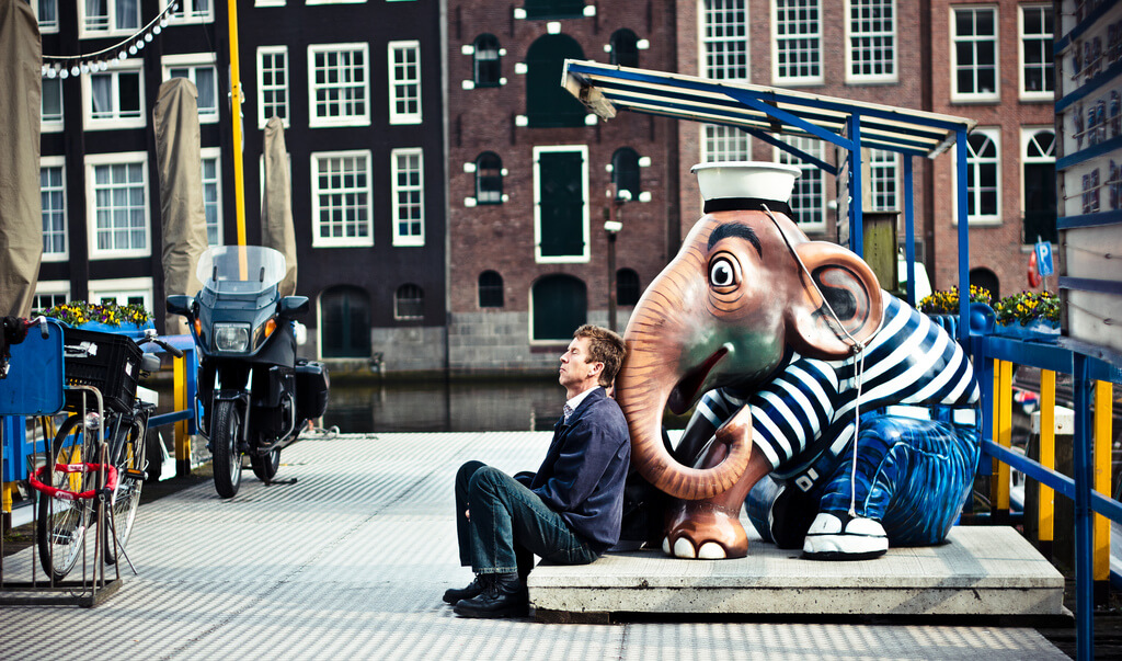 Gianpaolo Campiglia - Man and elephant in meditation