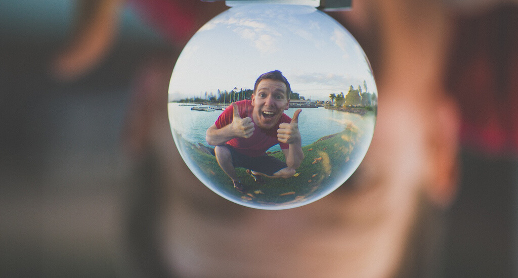 Steven Worster - self portrait in crystal ball