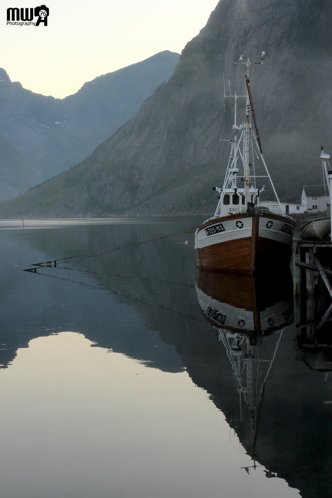 Marcel Van den Berge - Strange stillness at Midnight in Hamnøy