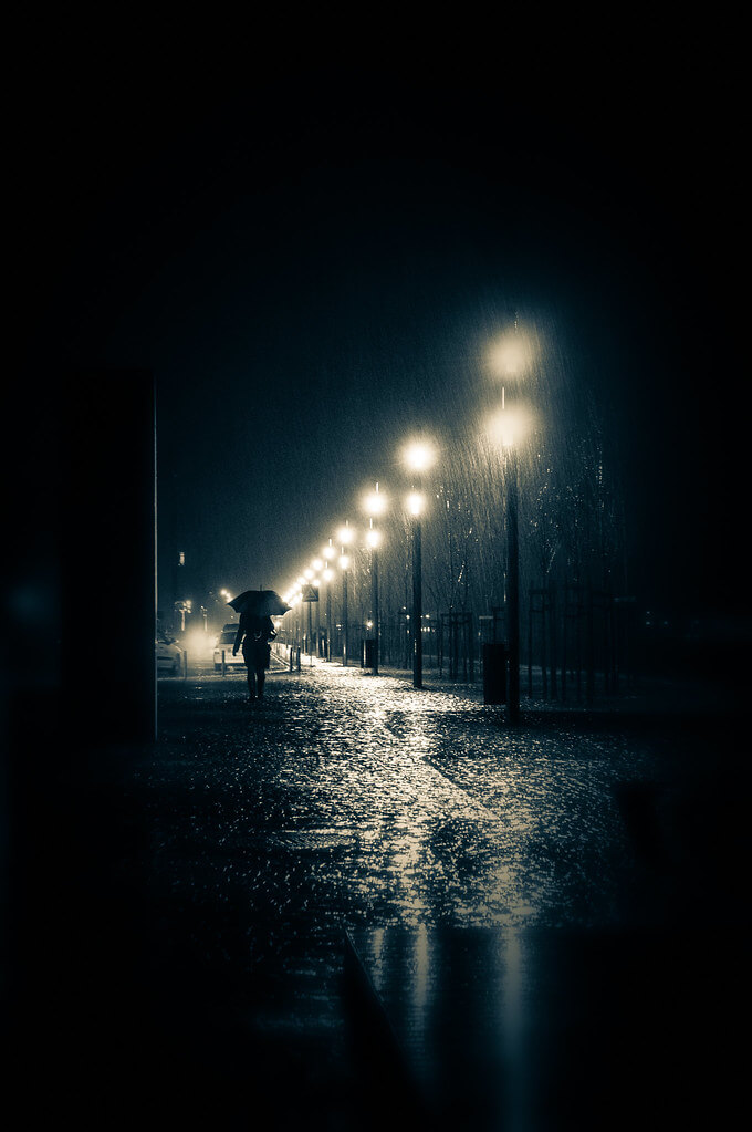 Joao Cruz Santos - street lamps in rain