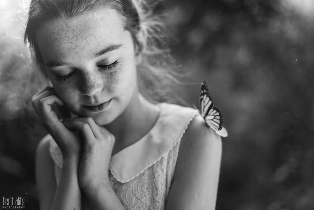 Berit Alits - portrait with butterfly