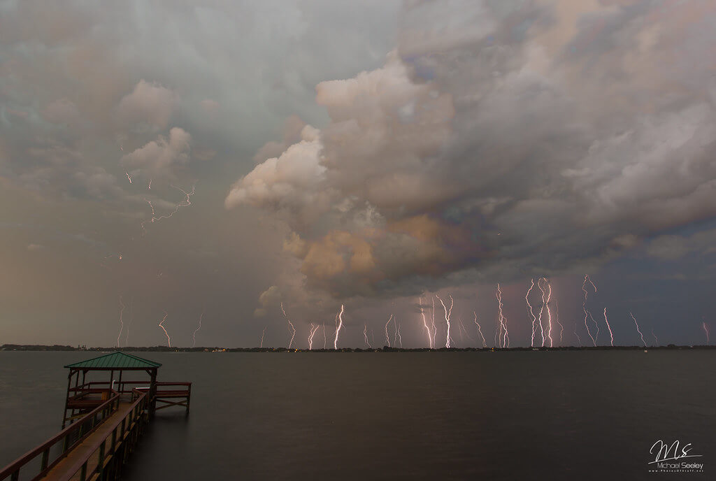 Michael Seeley - Lightning pounds Satellite Beach, Florida