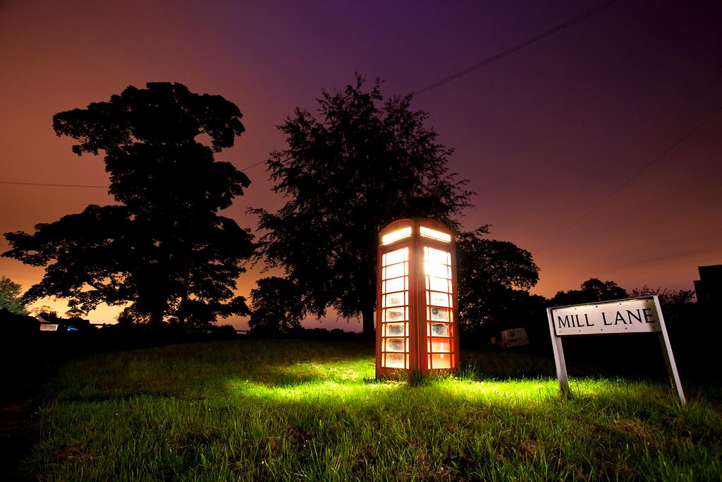 cover of darkness - Glowing Phonebox