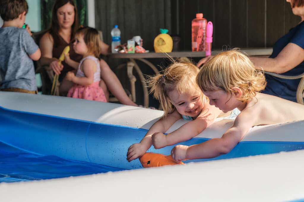 Kids playing in documentary-style event photo